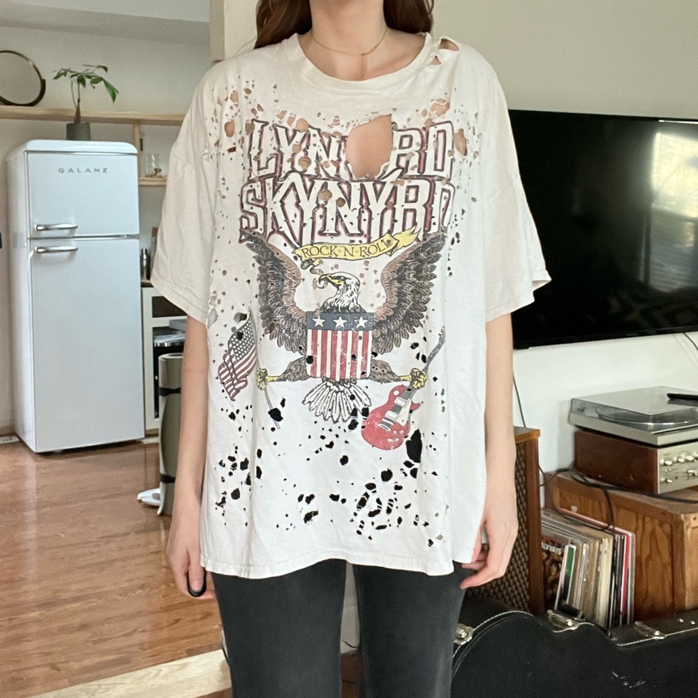 thrashed Lynyrd Skynyrd tee Urban Outfitters